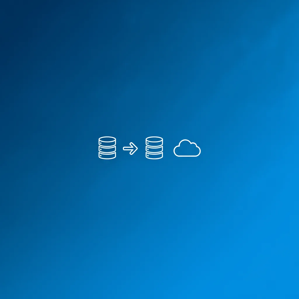 Ilustração de migração de CRM com ícones de dois sistemas de origem, mapeamento de dados e a nuvem do Salesforce em linha horizontal