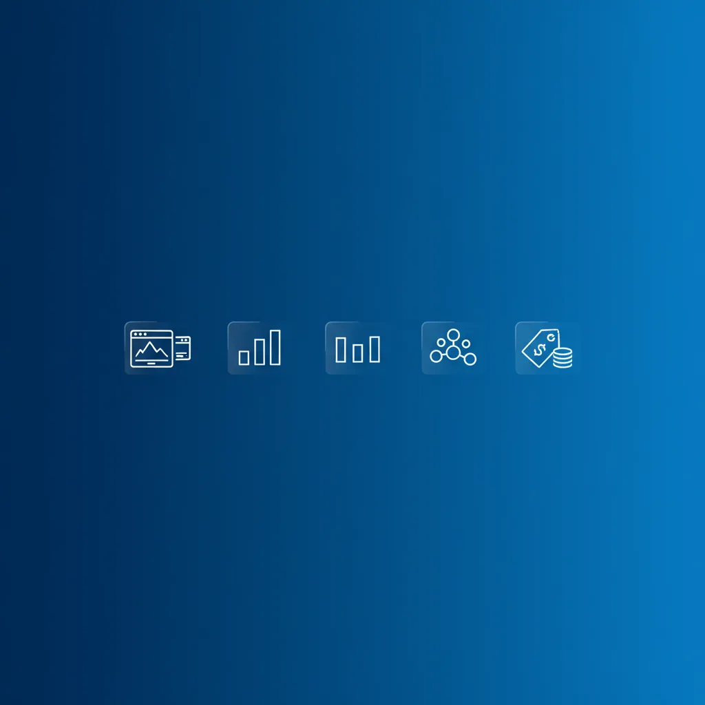 Ilustração de três plataformas de CRM comparadas em linha por custo e capacidade