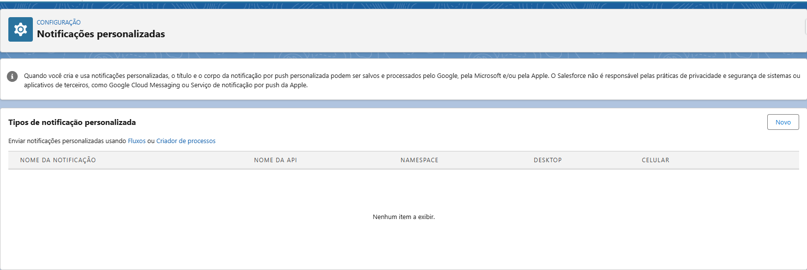 Notificações personalizadas - Salesforce